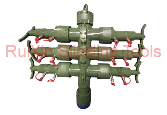 Устройство для контроля давления на проводной линии с тройным гидравлическим клапаном